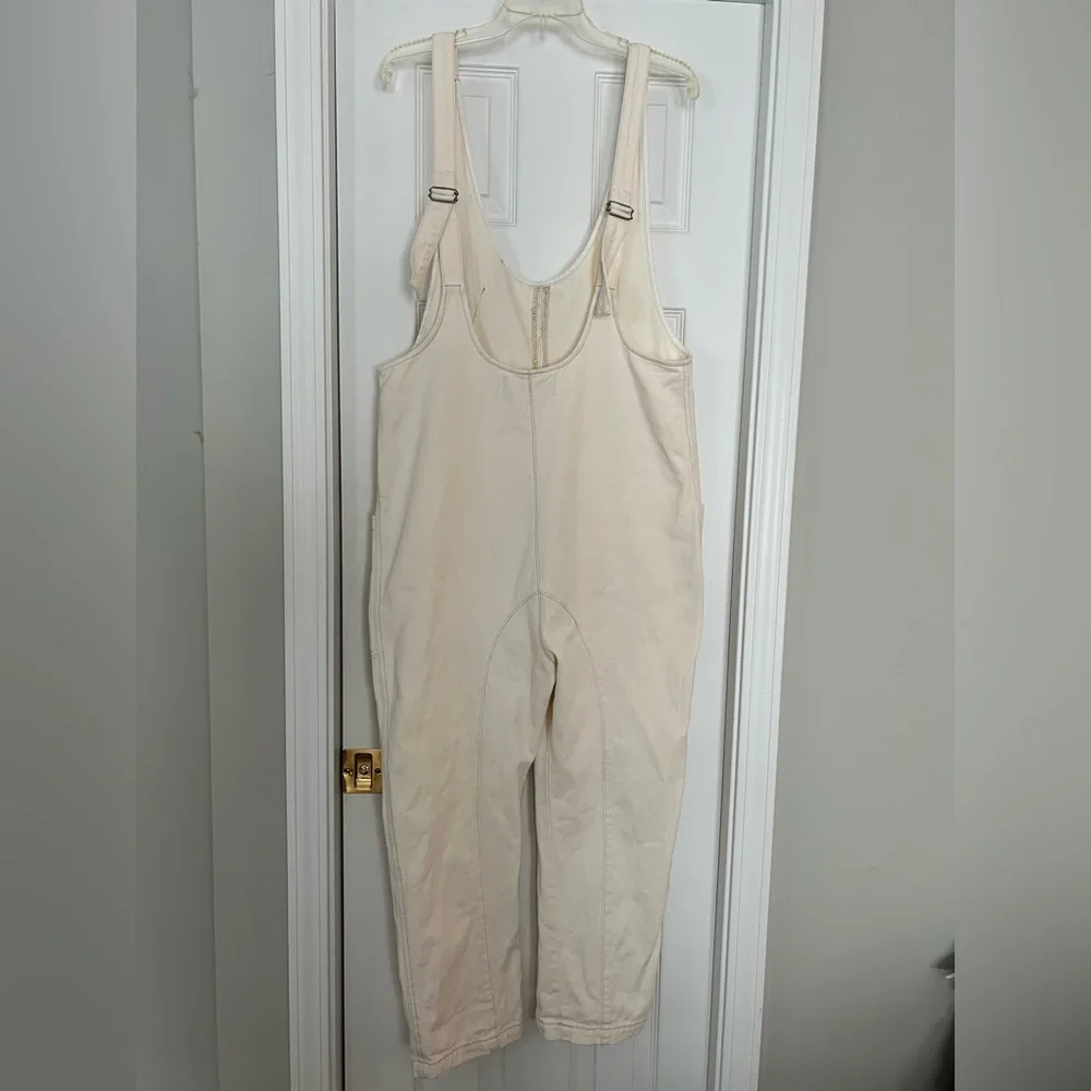 Wishlist Oversized Cream Denim Jumpsuit with Pockets - Picture 4 of 5